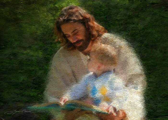 Jesus Greeting Card featuring the painting Bible Stories by Greg Olsen