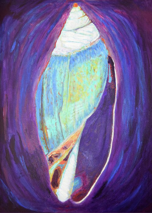 Shell Greeting Card featuring the painting Big Blue by Toni Willey