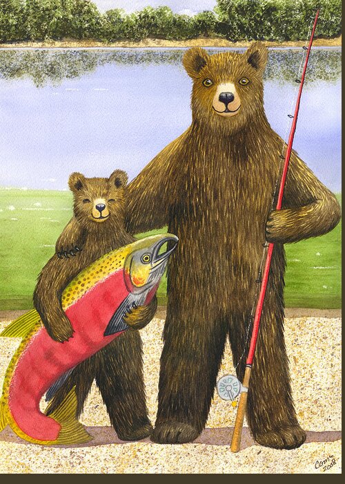 Bear Greeting Card featuring the painting Big Fish by Catherine G McElroy