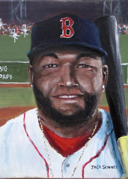 Big Papi Greeting Card featuring the painting Big Papi by Jack Skinner