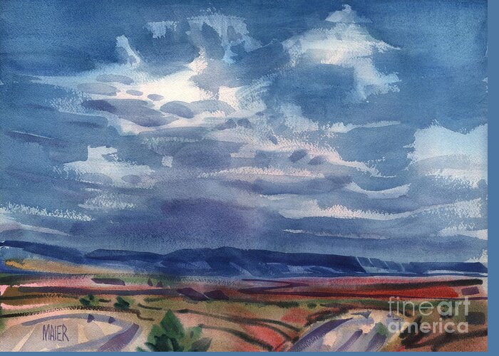 New Mexico Greeting Card featuring the painting Big Sky New Mexico by Donald Maier