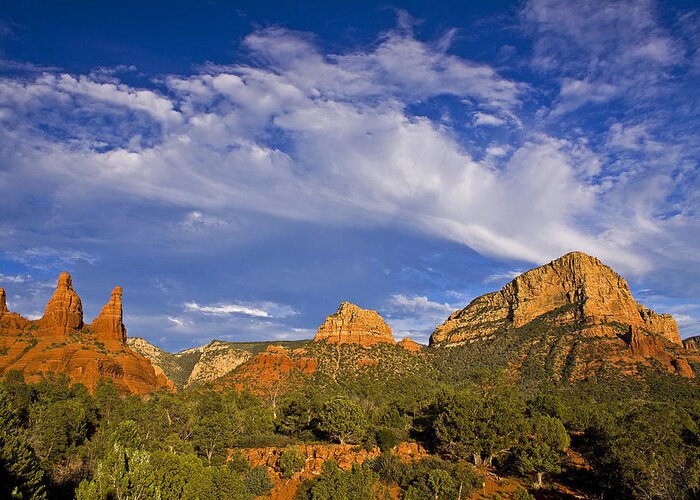 Sedona Greeting Card featuring the photograph Big Sky Red Earth by Gary Kaylor
