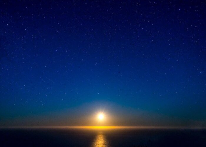 Big Sur Greeting Card featuring the photograph Big Sur Moonset by Derek Dean