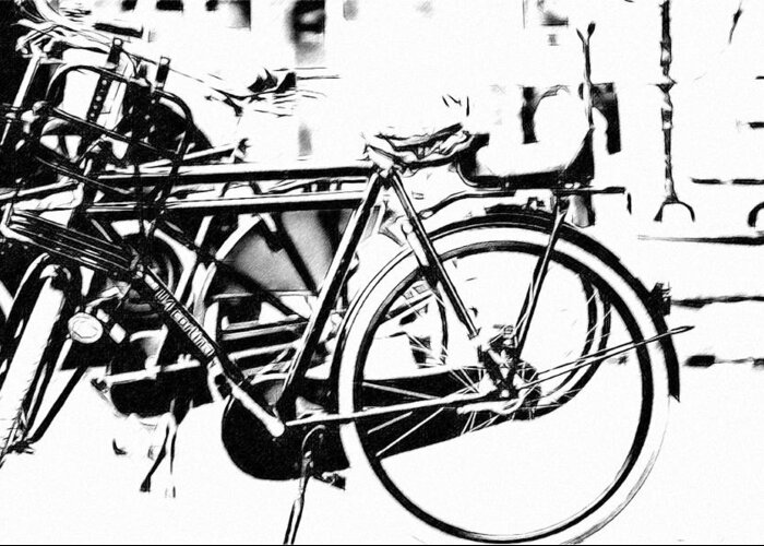 Bike Greeting Card featuring the photograph Bike on Amsterdam Street by Jenny Rainbow