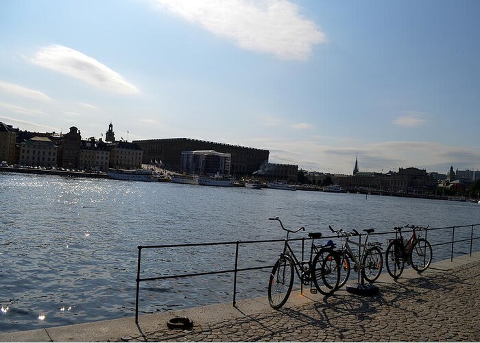 Bikes Greeting Card featuring the photograph Bikes in Stockholm by Erik Burg