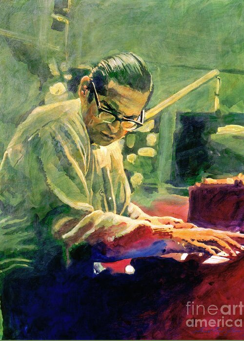 Bill Evans Greeting Card featuring the painting Bill Evans Quintessence by David Lloyd Glover