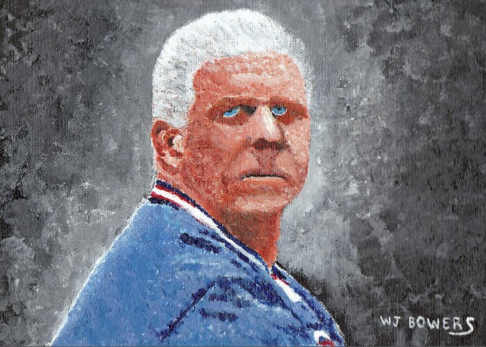 Billparcells Greeting Card featuring the painting Bill Parcells by William Bowers