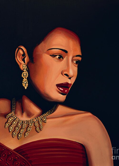 Billie Holiday Greeting Card featuring the painting Billie Holiday by Paul Meijering