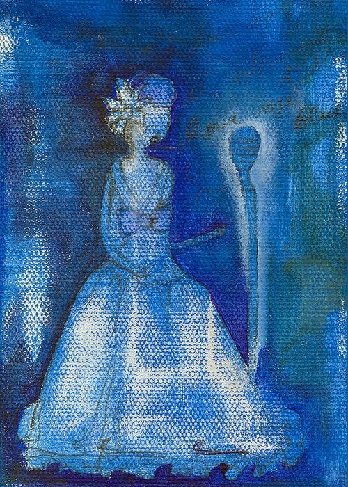 Billy Holiday Greeting Card featuring the painting Billy's Ghost Sings the Blues by Ricky Sencion