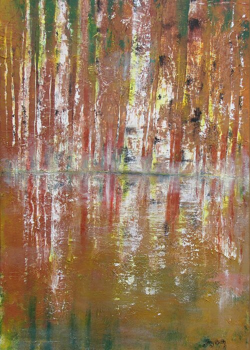 Birch Greeting Card featuring the painting Birch In Abstract by Gary Smith