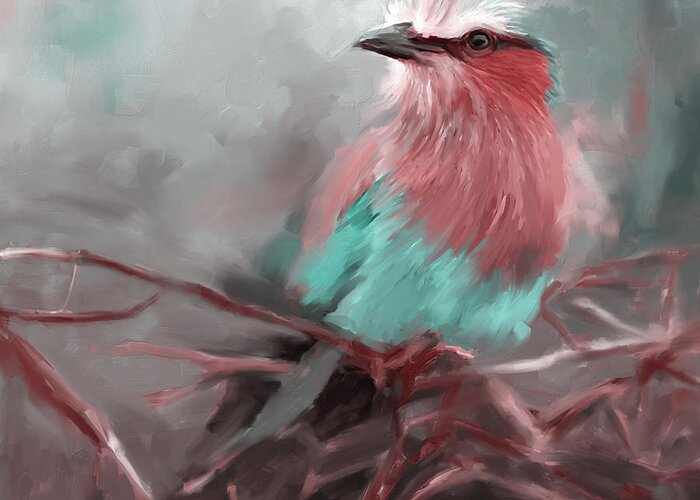 Bird Greeting Card featuring the painting Bird 4 657 3 by Mawra Tahreem
