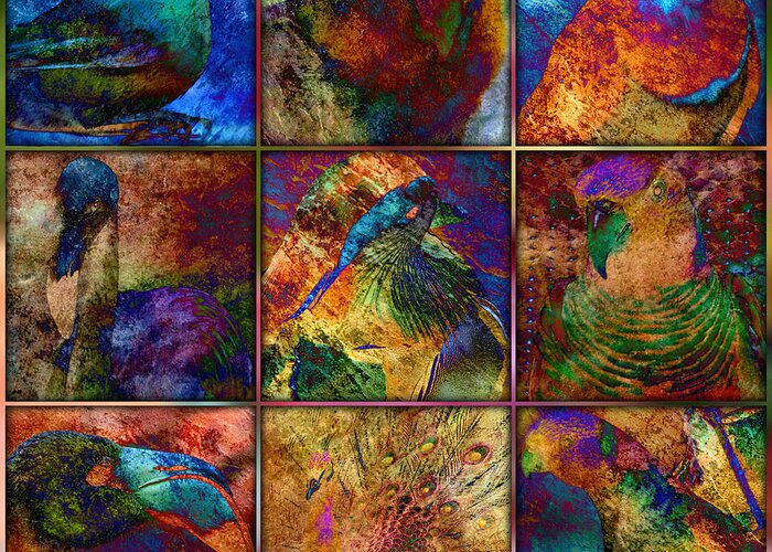 Birds Greeting Card featuring the digital art Birds by Barbara Berney