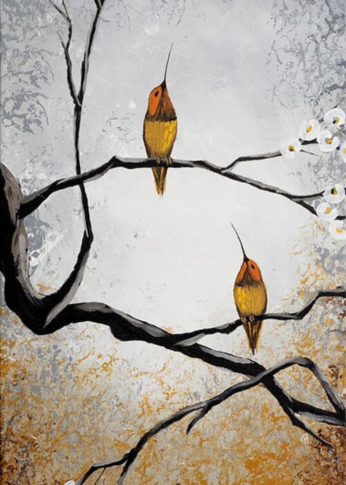 Painting Greeting Card featuring the painting Birds by Mike Irwin