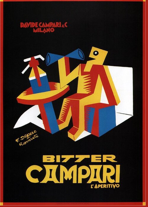 Vintage Greeting Card featuring the mixed media Bitter Campari - Aperitivo - Vintage Beer Advertising Poster by Studio Grafiikka