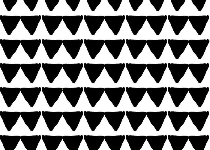 Triangles Greeting Card featuring the mixed media Black and White Triangles- Art by Linda Woods by Linda Woods