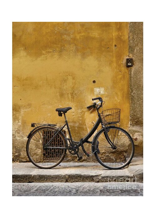 Bike Greeting Card featuring the photograph Black Bike in Florence by Patricia Strand