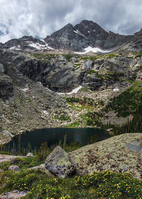 Black Lake Greeting Card featuring the photograph Black Lake - Rocky Mountain National Park by Aaron Spong
