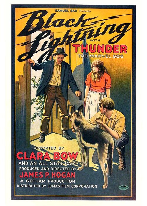 Movie Greeting Card featuring the drawing Black Lightning 1924 by Mountain Dreams