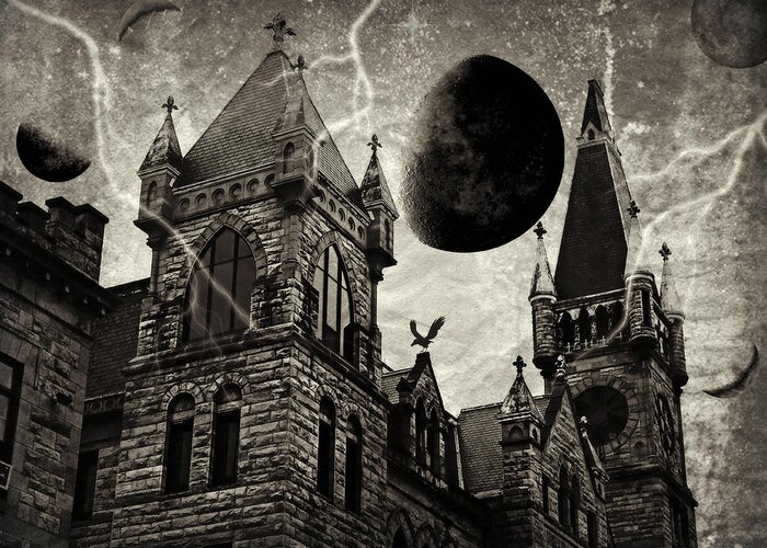 Black Moons Rising Greeting Card featuring the photograph Black Moons Rising by Dark Whimsy