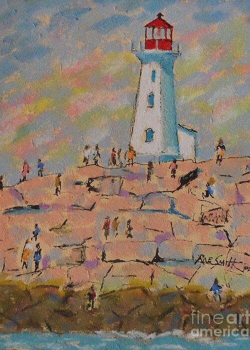 Pastels Greeting Card featuring the pastel Black Rocks of Peggy's Cove by Rae Smith PAC