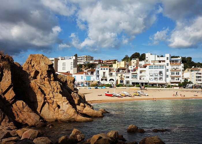 Blanes Greeting Card featuring the photograph Blanes Resort Coastal Town On Costa Brava In Spain by Artur Bogacki