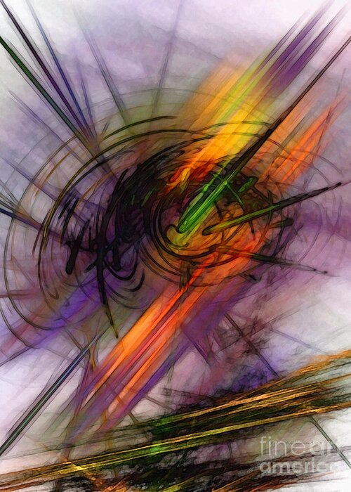 Abstract Greeting Card featuring the digital art Blazing Abstract Art by Karin Kuhlmann