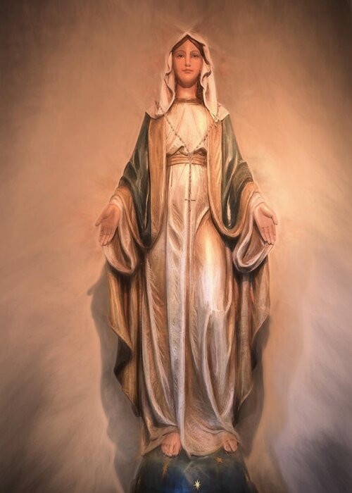 Virgin Mary Greeting Card featuring the photograph Blessed Virgin Mary by Donna Kennedy