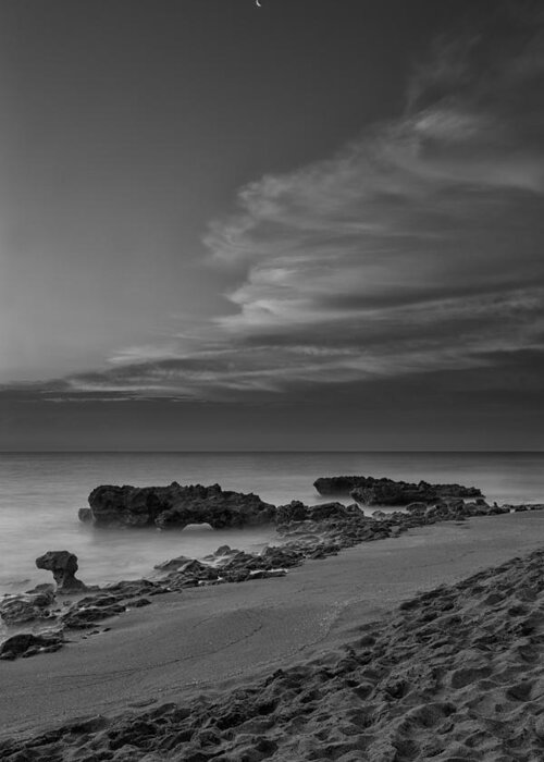 Atlantic Greeting Card featuring the photograph Blowing Rocks Black and White Sunrise by Andres Leon