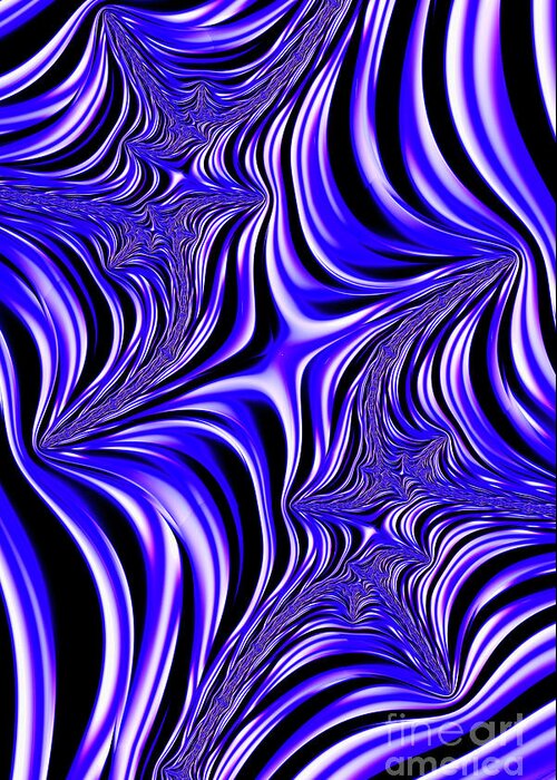 Fractal Greeting Card featuring the digital art Blue Abyss by Steve Purnell