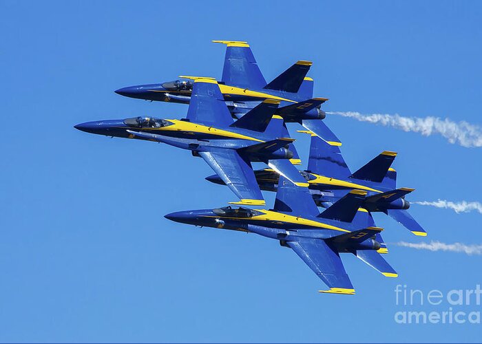 Images Greeting Card featuring the photograph Blue Angels Very Close Formation 1 by Rick Bures