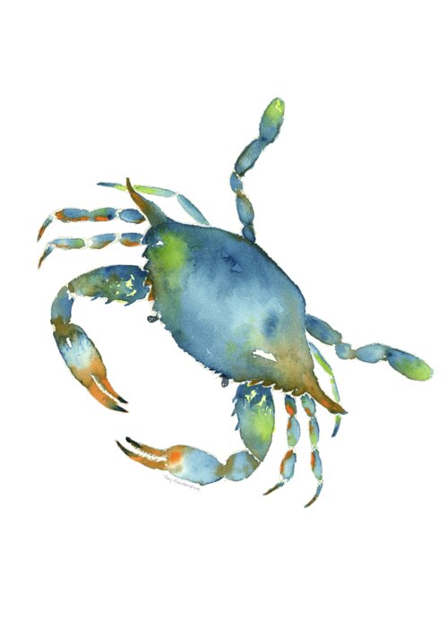 Crab Painting Greeting Card featuring the painting Blue Crab by Amy Kirkpatrick