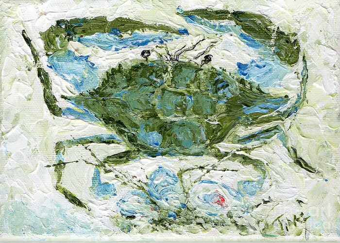 Small Paintings Greeting Card featuring the painting Blue Crab Knife Painting by Doris Blessington