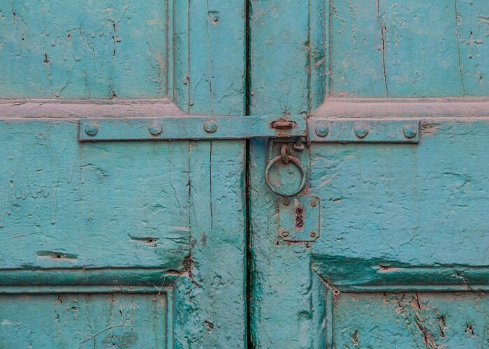 Cortona Greeting Card featuring the photograph Blue Door of Cortona by David Letts