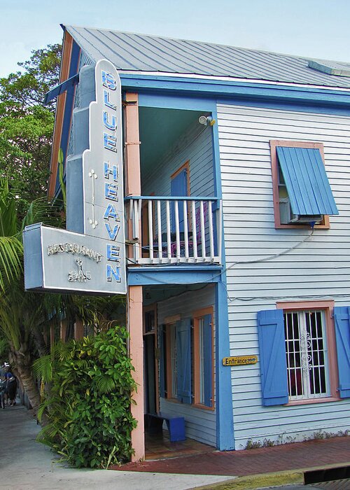 Bar Greeting Card featuring the photograph Blue Heaven Restaurant - Key west by Bob Slitzan