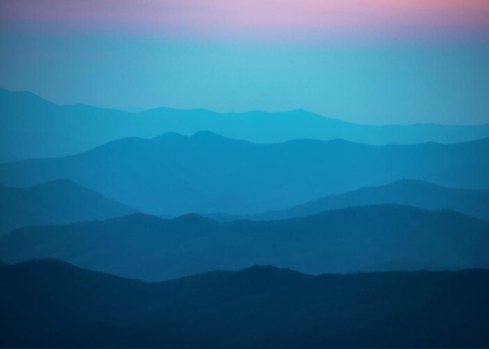 Landscapes Greeting Card featuring the photograph Blue Hour in the Smokies by Roberta Kayne
