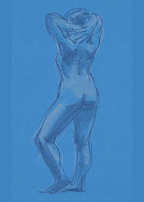 Figure Study Greeting Card featuring the painting Blue by Judith Kunzle