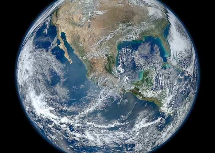 Planet Earth Greeting Card featuring the photograph Blue Marble 2012 Planet Earth by Nikki Marie Smith