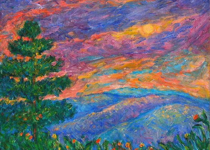 Mountains Greeting Card featuring the painting Blue Ridge Jewels by Kendall Kessler