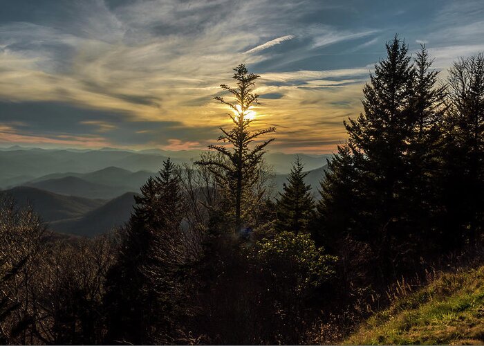 Blue Ridge Mountains Greeting Card featuring the photograph Blue Ridge Mountains Sunset by Jaime Mercado