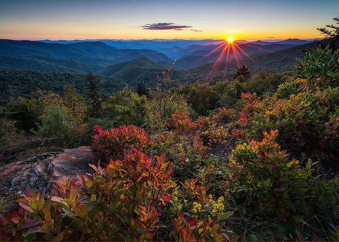 Asheville Greeting Card featuring the photograph Blue Ridge Parkway - Chill of an Early Fall by Jason Penland