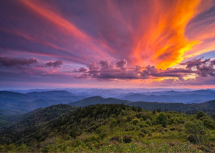 Blue Ridge Parkway Greeting Card featuring the photograph Blue Ridge Parkway - Summer Wages by Jason Penland
