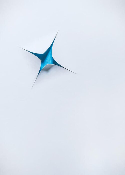 Scott Norris Photography Greeting Card featuring the photograph Blue Star on White by Scott Norris