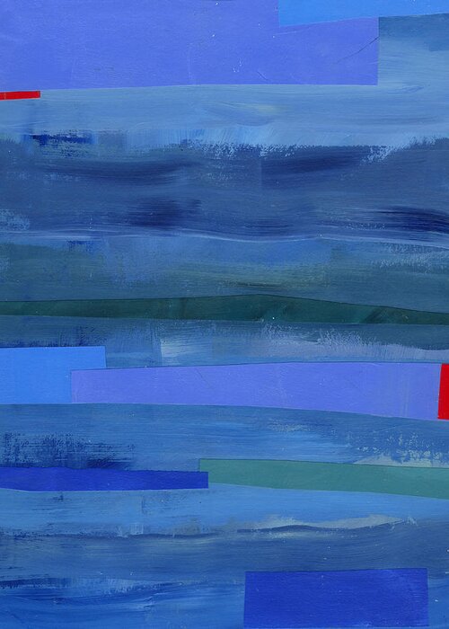 Abstract Art Greeting Card featuring the painting Blue Stripes 1 by Jane Davies