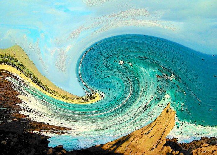 Wave Greeting Card featuring the photograph Blue Wave by Vijay Sharon Govender