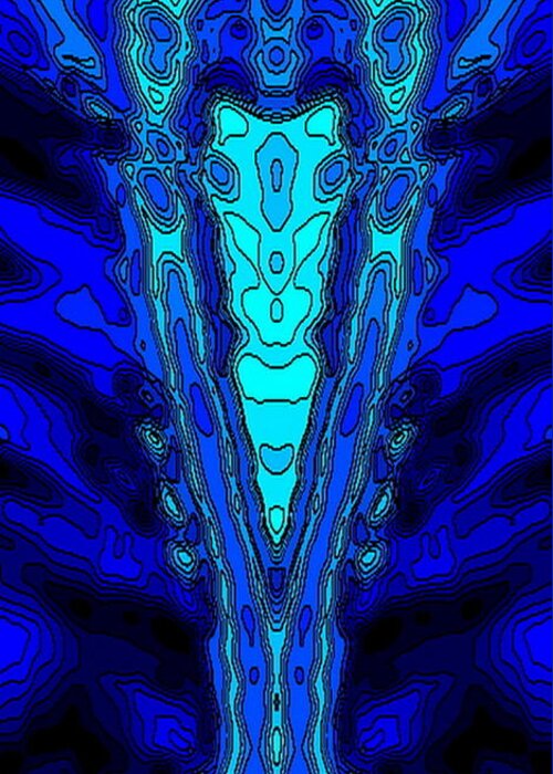 Blue Greeting Card featuring the digital art Blue Woman by Mary Russell