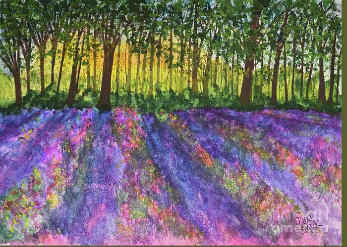 Barrieloustark Greeting Card featuring the painting Bluebell Fusion by Barrie Stark