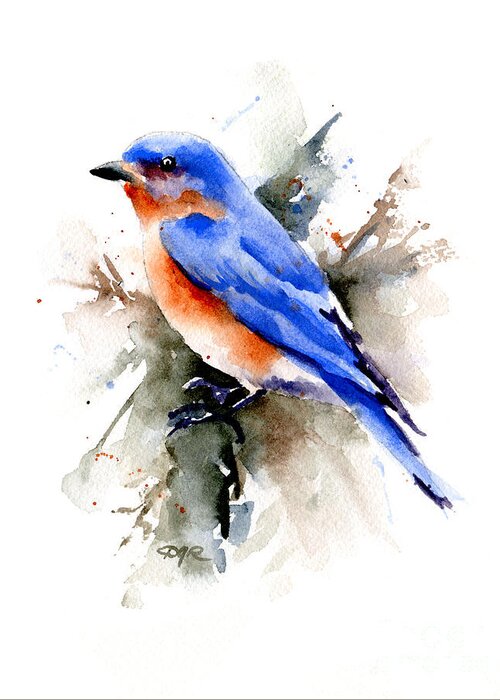 Bluebird Greeting Card featuring the painting Bluebird by David Rogers