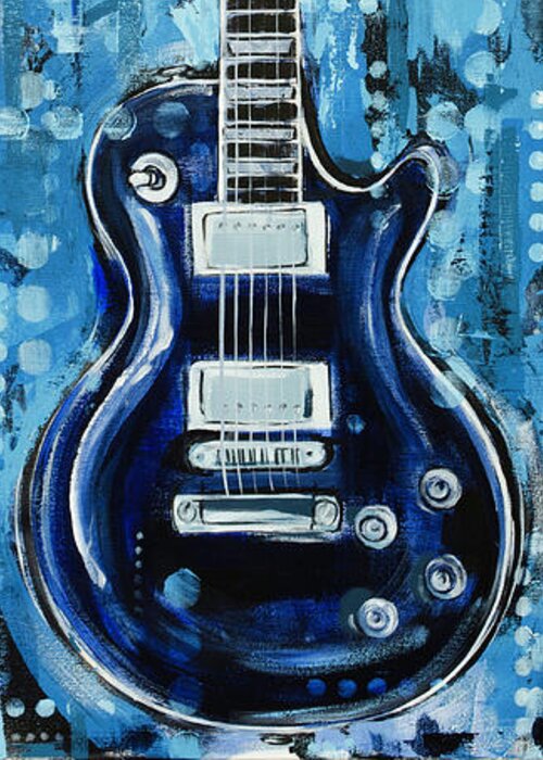 Blues Greeting Card featuring the painting Blues Guitar by John Gibbs