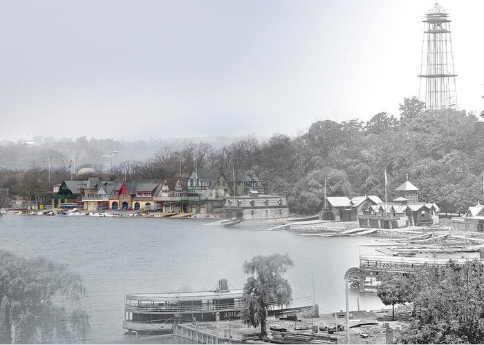 Philadelphia Greeting Card featuring the photograph Boat House Row Paddle Boats by Eric Nagy