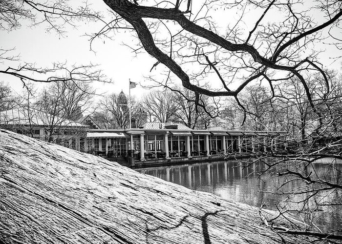Boathouse Greeting Card featuring the photograph Boathouse Central Park by Alan Raasch